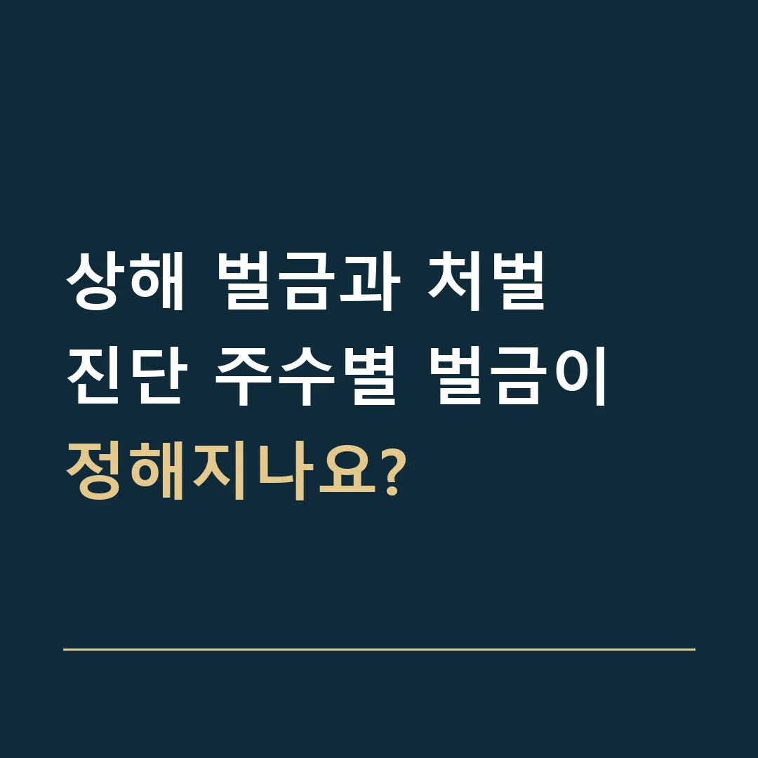 상해 벌금과 처벌 · 진단 주수별 벌금이 정해지나요?