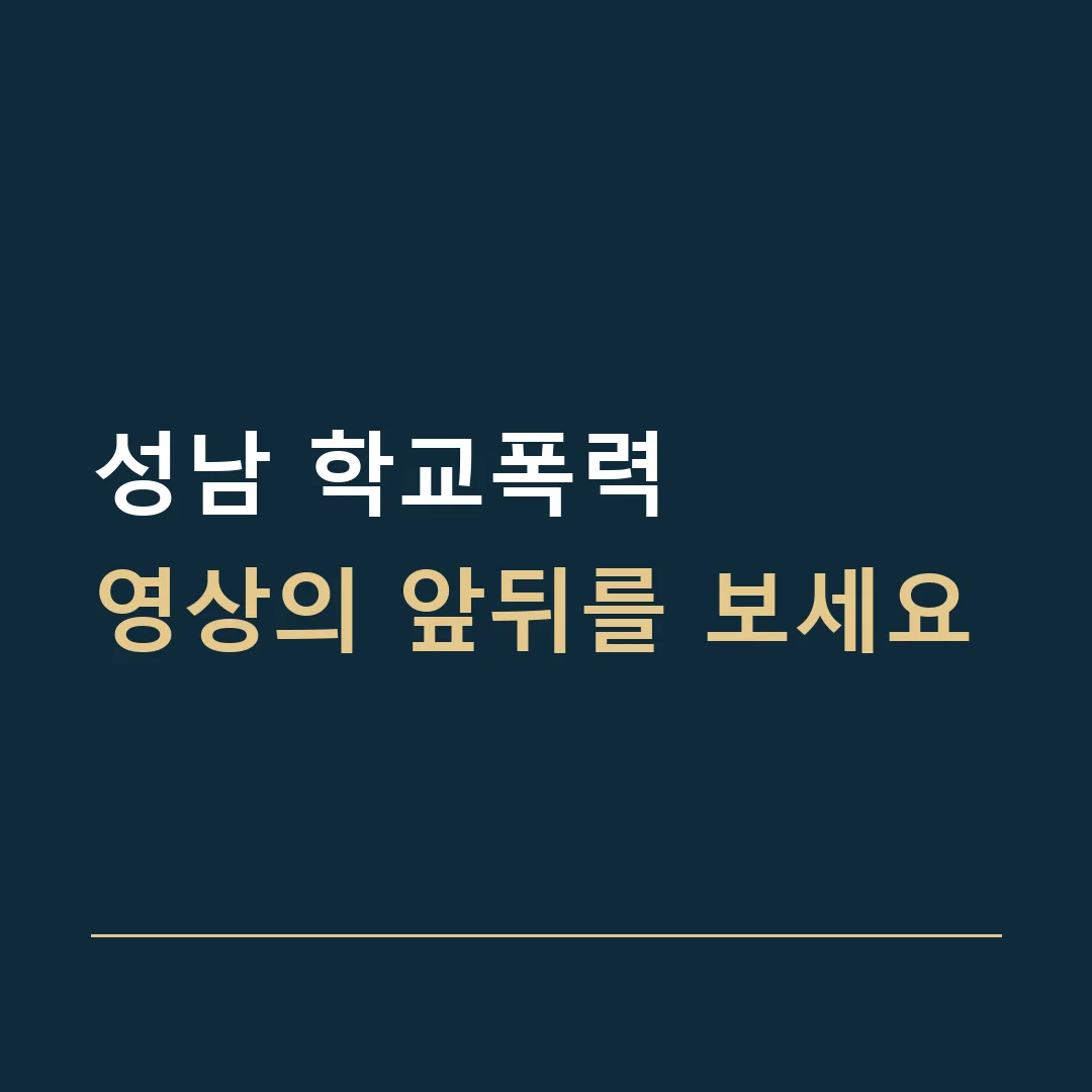 성남 학교폭력 · 영상의 앞뒤를 보세요