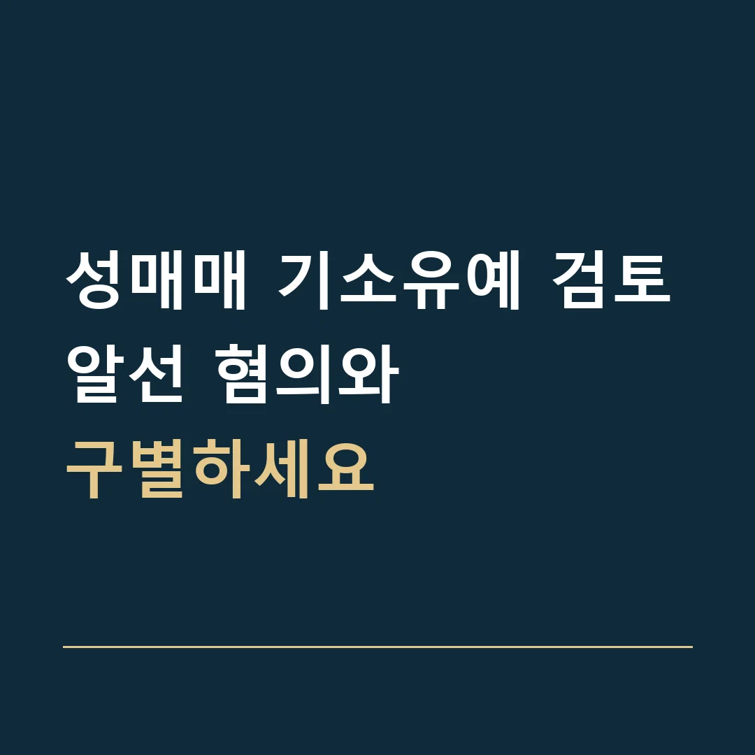 성매매 기소유예 검토 · 알선 혐의와
구별하세요