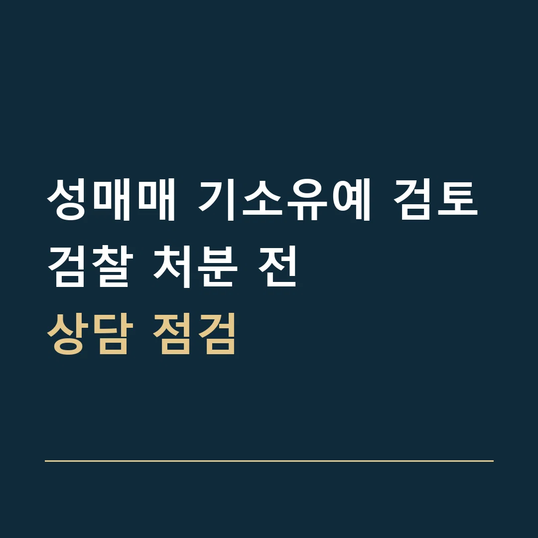 성매매 기소유예 검토 · 검찰 처분 전
상담 점검