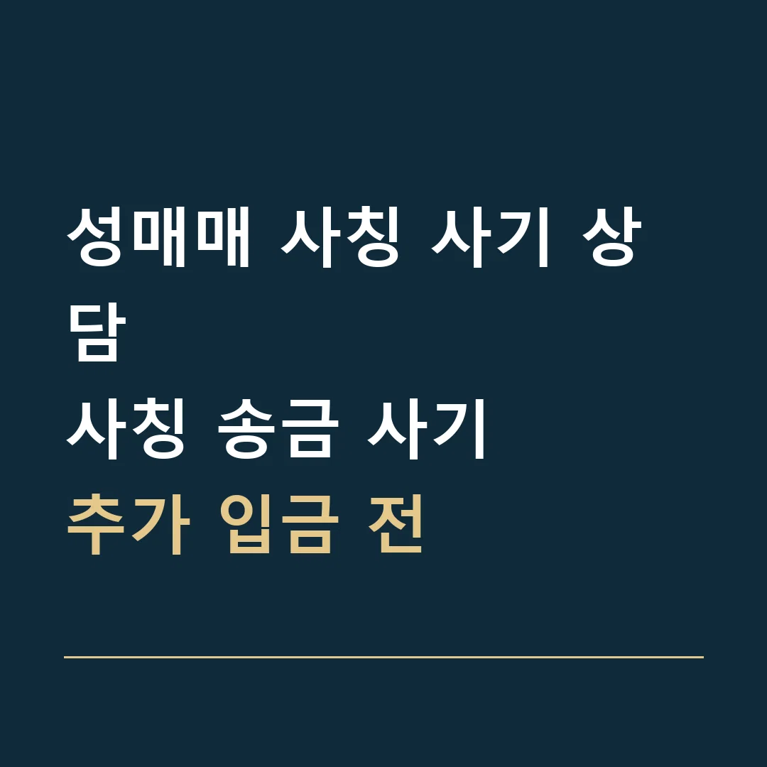 성매매 사칭 사기 상담 · 사칭 송금 사기
추가 입금 전