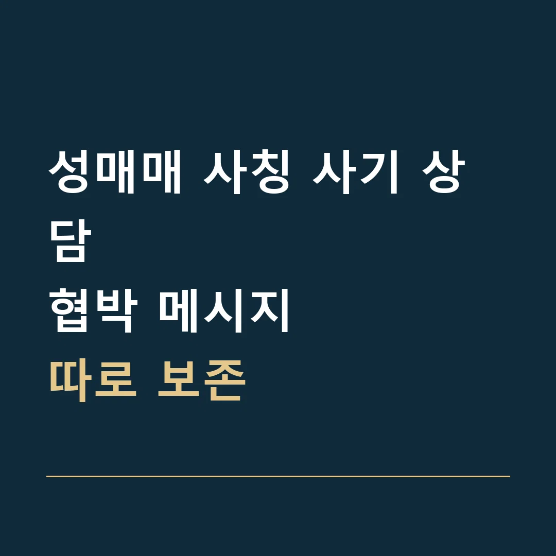 성매매 사칭 사기 상담 · 협박 메시지
따로 보존