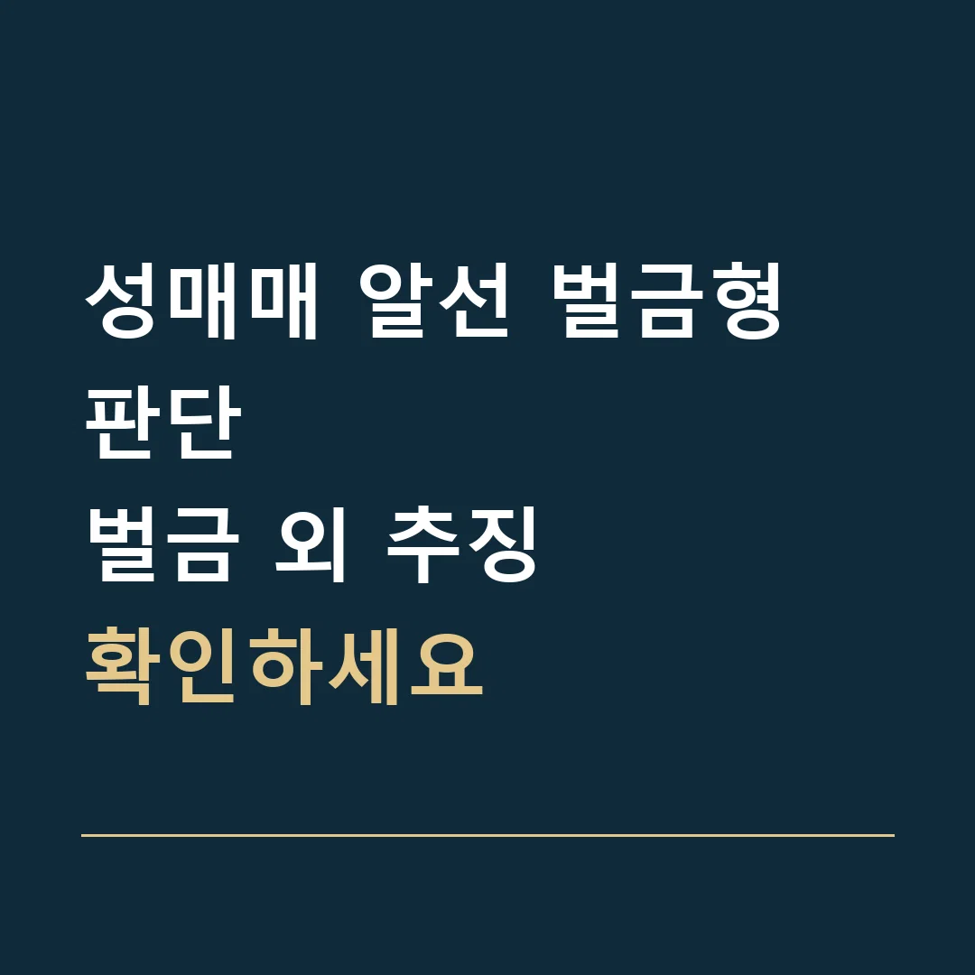성매매 알선 벌금형 판단 · 벌금 외 추징
확인하세요