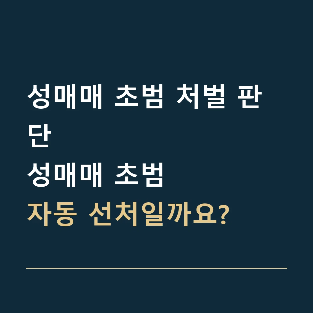 성매매 초범 처벌 판단 · 성매매 초범
자동 선처일까요?