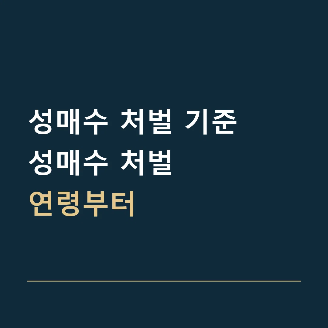 성매수 처벌 기준 · 성매수 처벌
연령부터