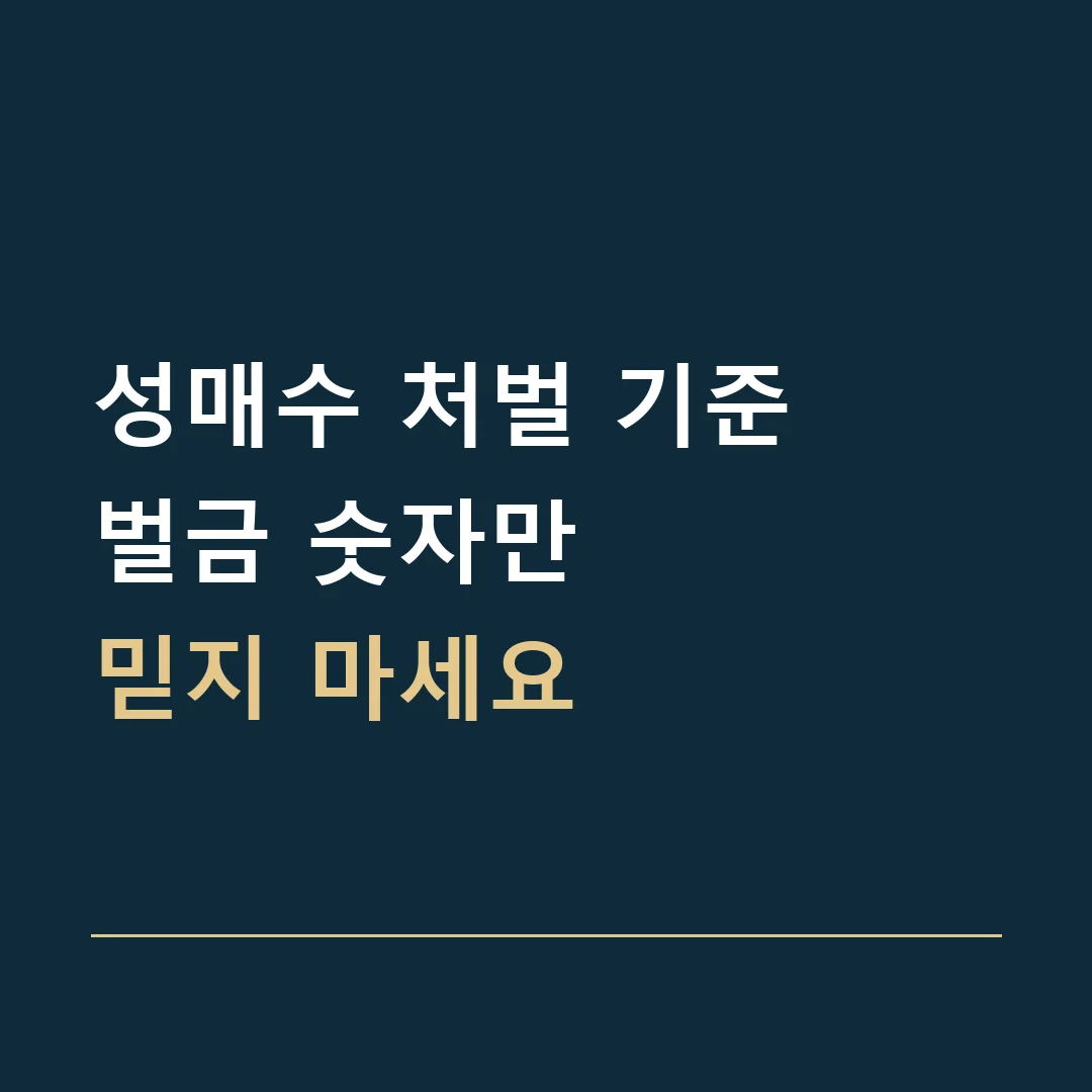 성매수 처벌 기준 · 벌금 숫자만
믿지 마세요