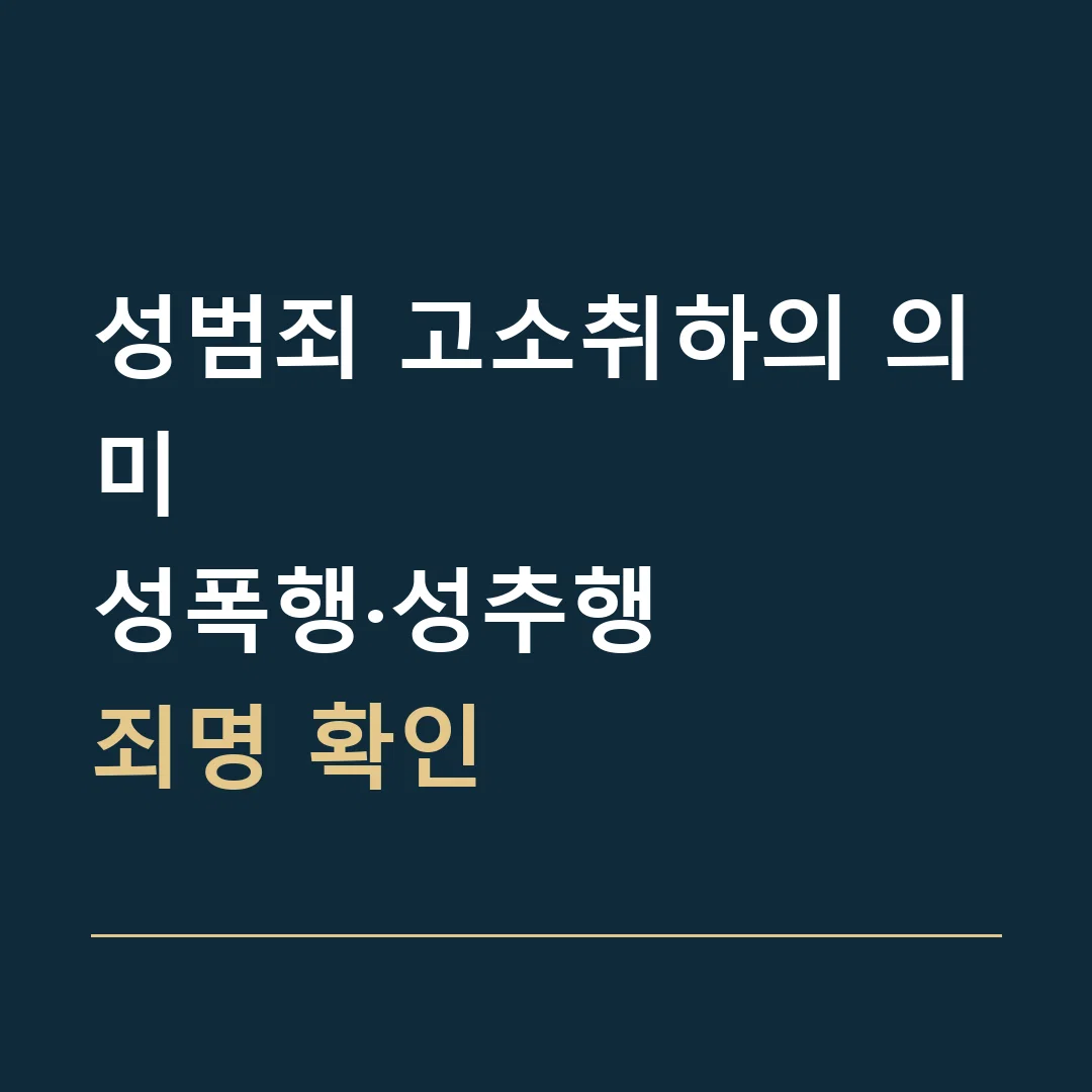 성범죄 고소취하의 의미 · 성폭행·성추행
죄명 확인