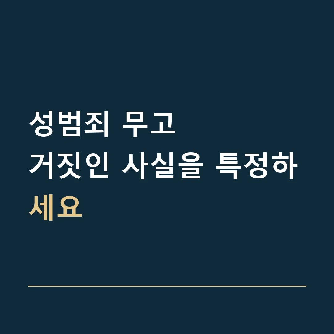 성범죄 무고 · 거짓인 사실을 특정하세요