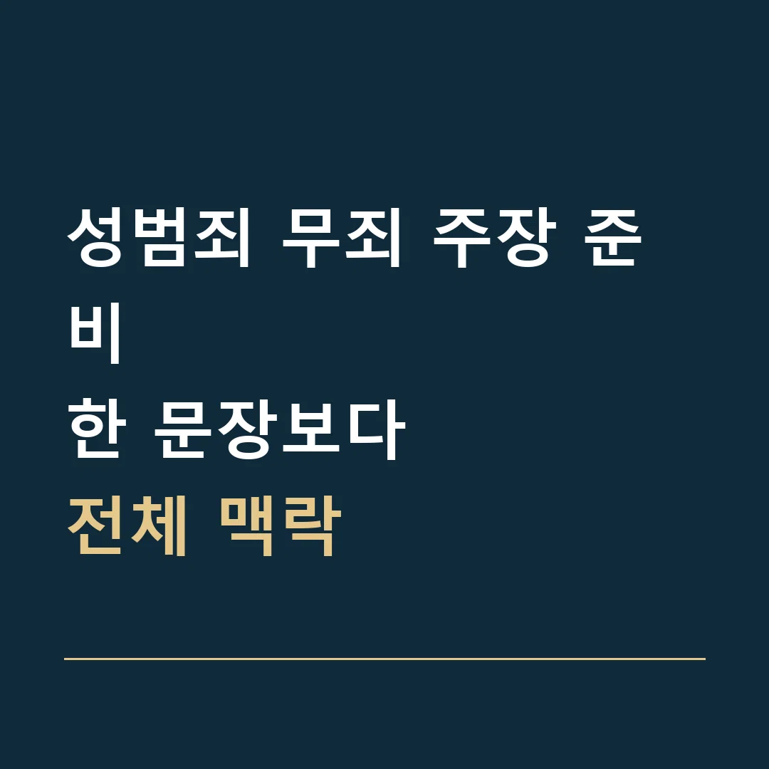 성범죄 무죄 주장 준비 · 한 문장보다
전체 맥락