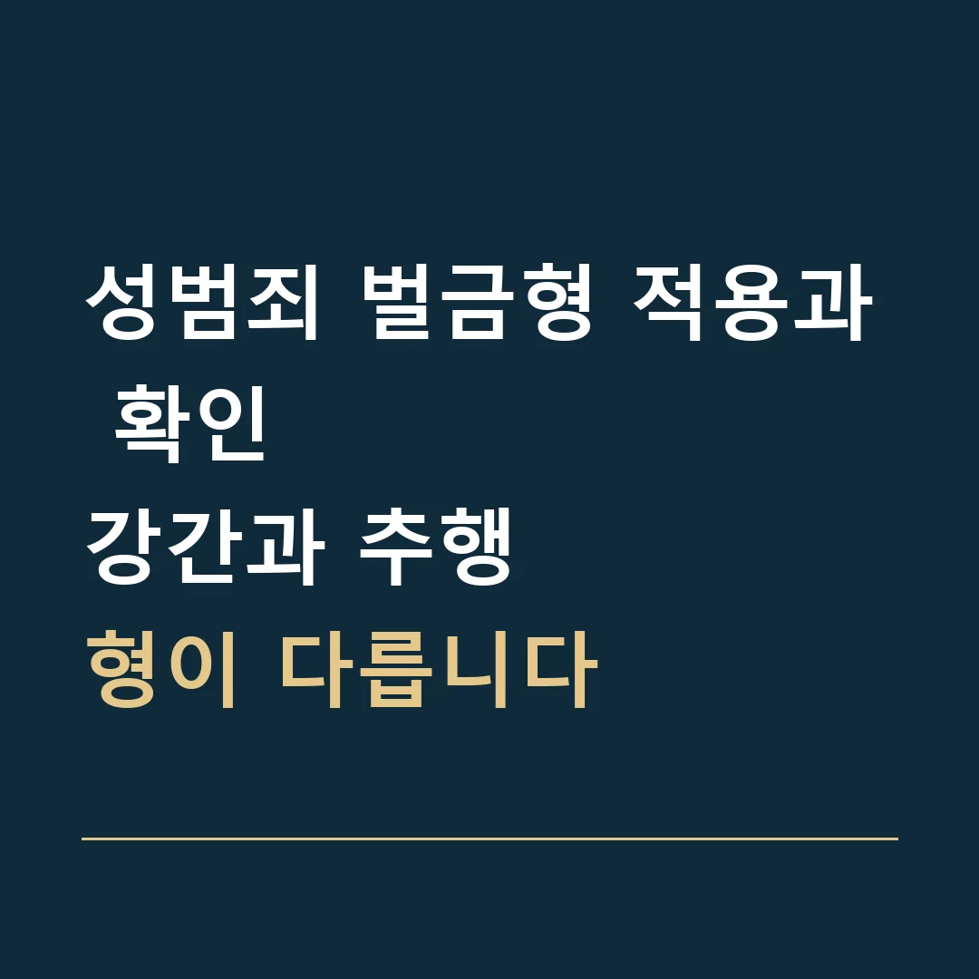 성범죄 벌금형 적용과 확인 · 강간과 추행
형이 다릅니다