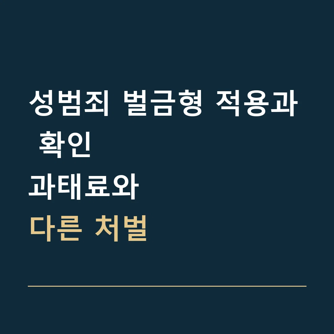 성범죄 벌금형 적용과 확인 · 과태료와
다른 처벌