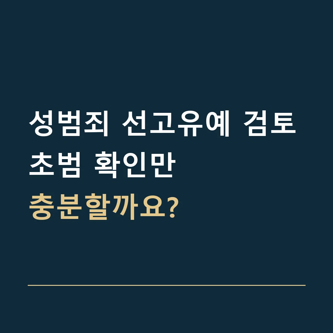 성범죄 선고유예 검토 · 초범 확인만
충분할까요?