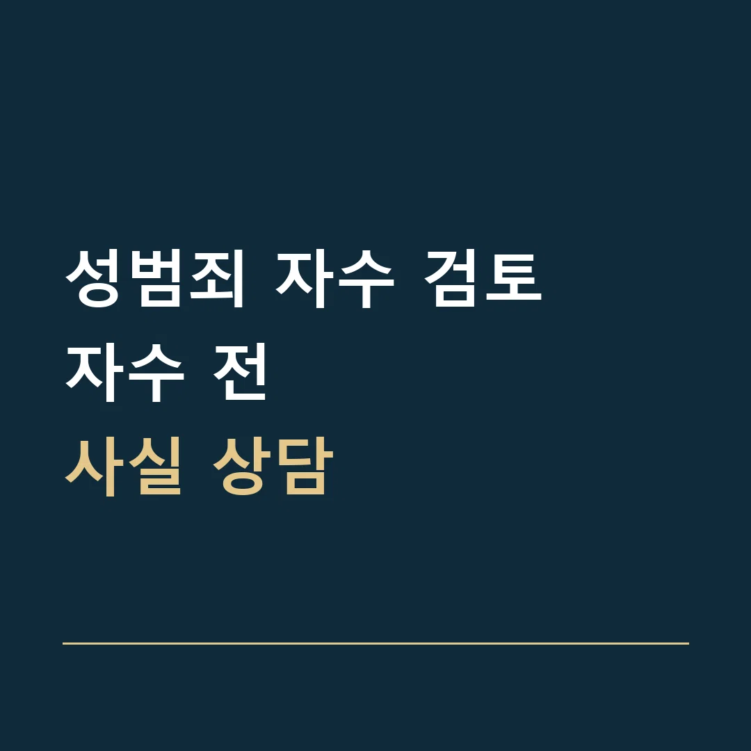 성범죄 자수 검토 · 자수 전
사실 상담