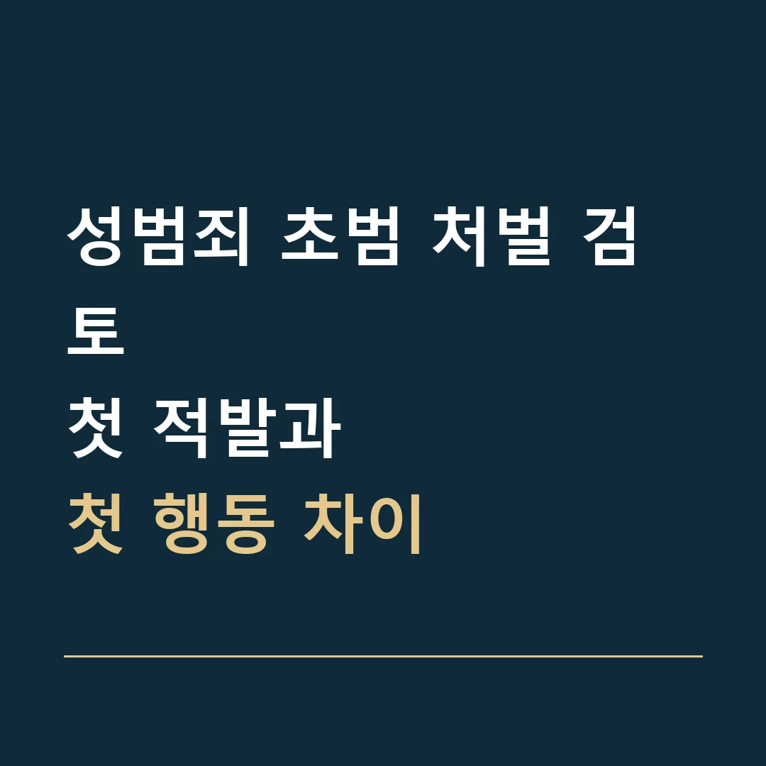 성범죄 초범 처벌 검토 · 첫 적발과
첫 행동 차이