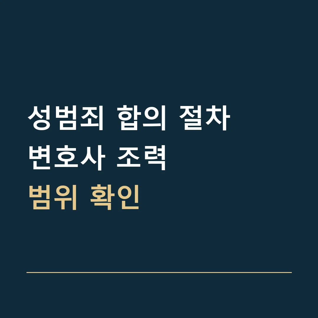 성범죄 합의 절차 · 변호사 조력
범위 확인