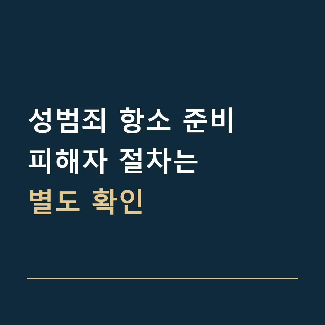 성범죄 항소 준비 · 피해자 절차는
별도 확인