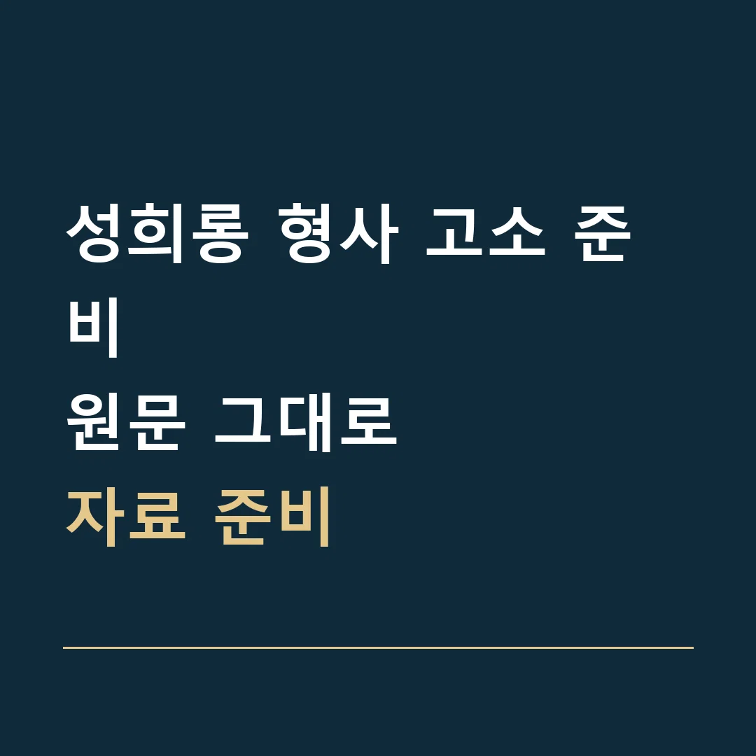성희롱 형사 고소 준비 · 원문 그대로
자료 준비