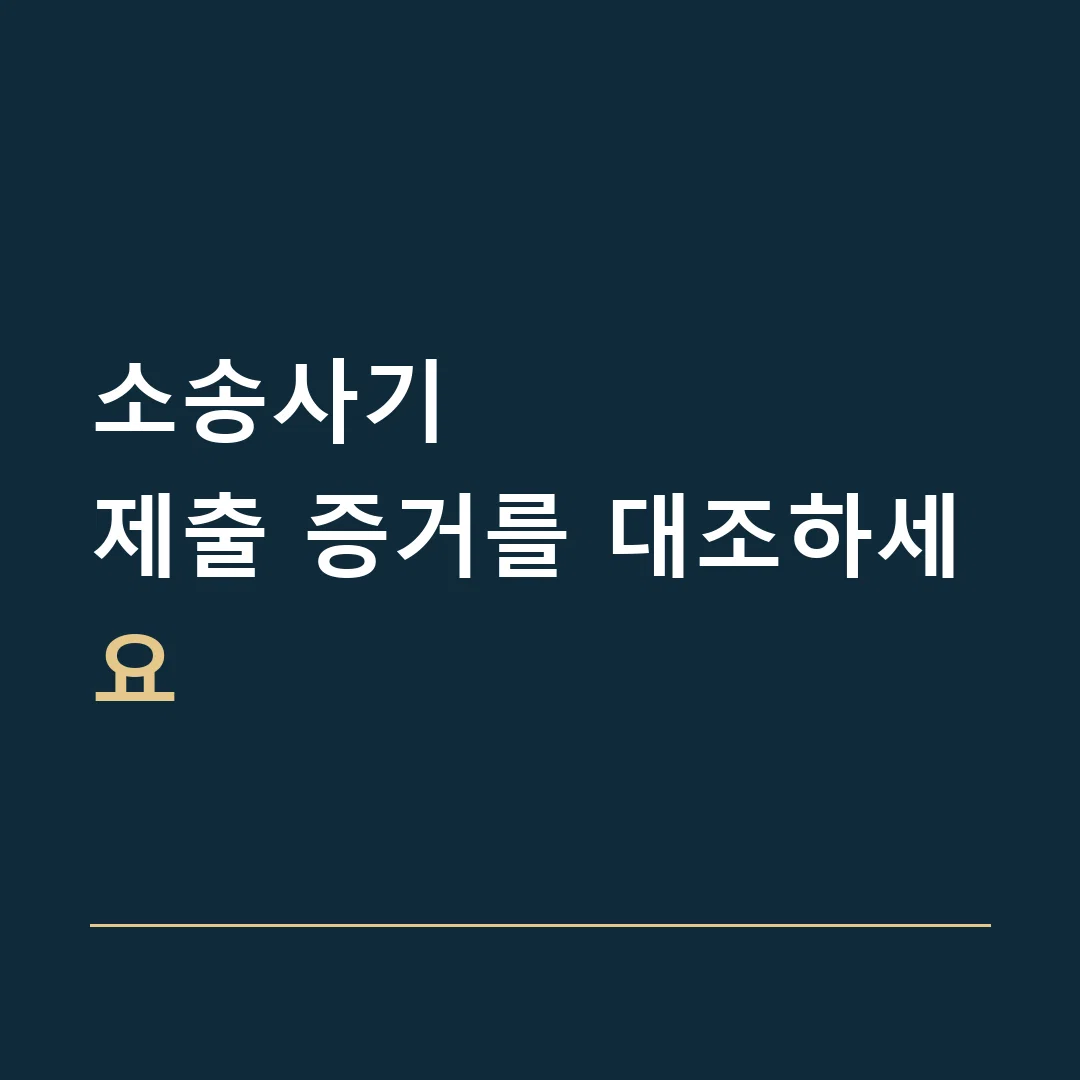 소송사기 · 제출 증거를 대조하세요