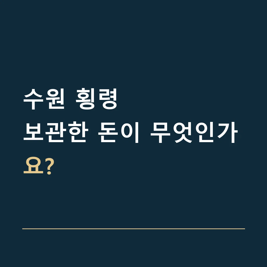 수원 횡령 · 보관한 돈이 무엇인가요?