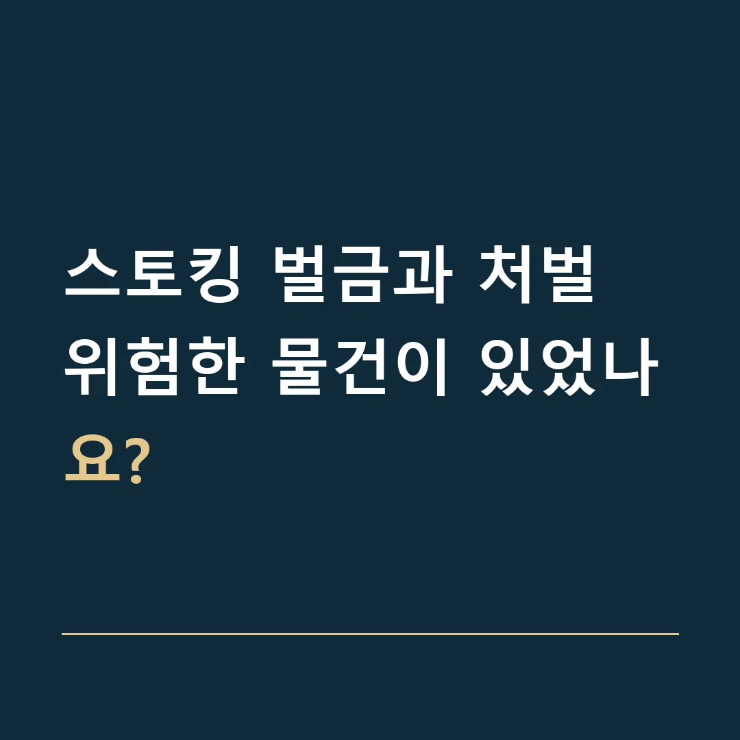 스토킹 벌금과 처벌 · 위험한 물건이 있었나요?