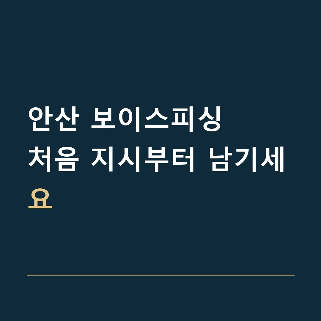 안산 보이스피싱 · 처음 지시부터 남기세요