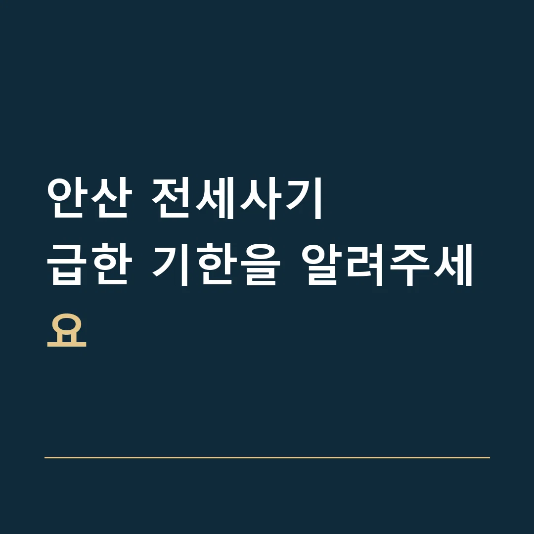 안산 전세사기 · 급한 기한을 알려주세요