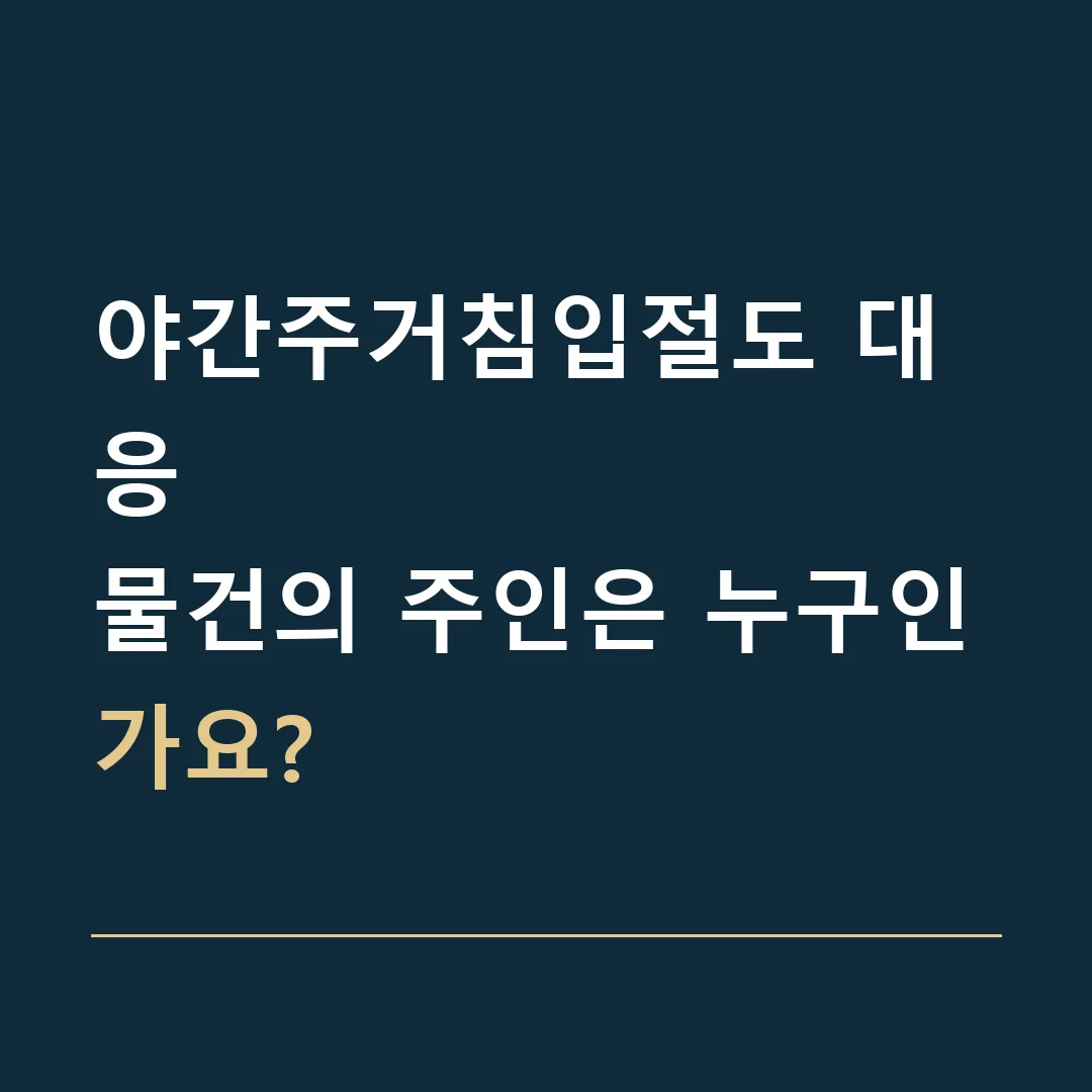 야간주거침입절도 대응 · 물건의 주인은 누구인가요?