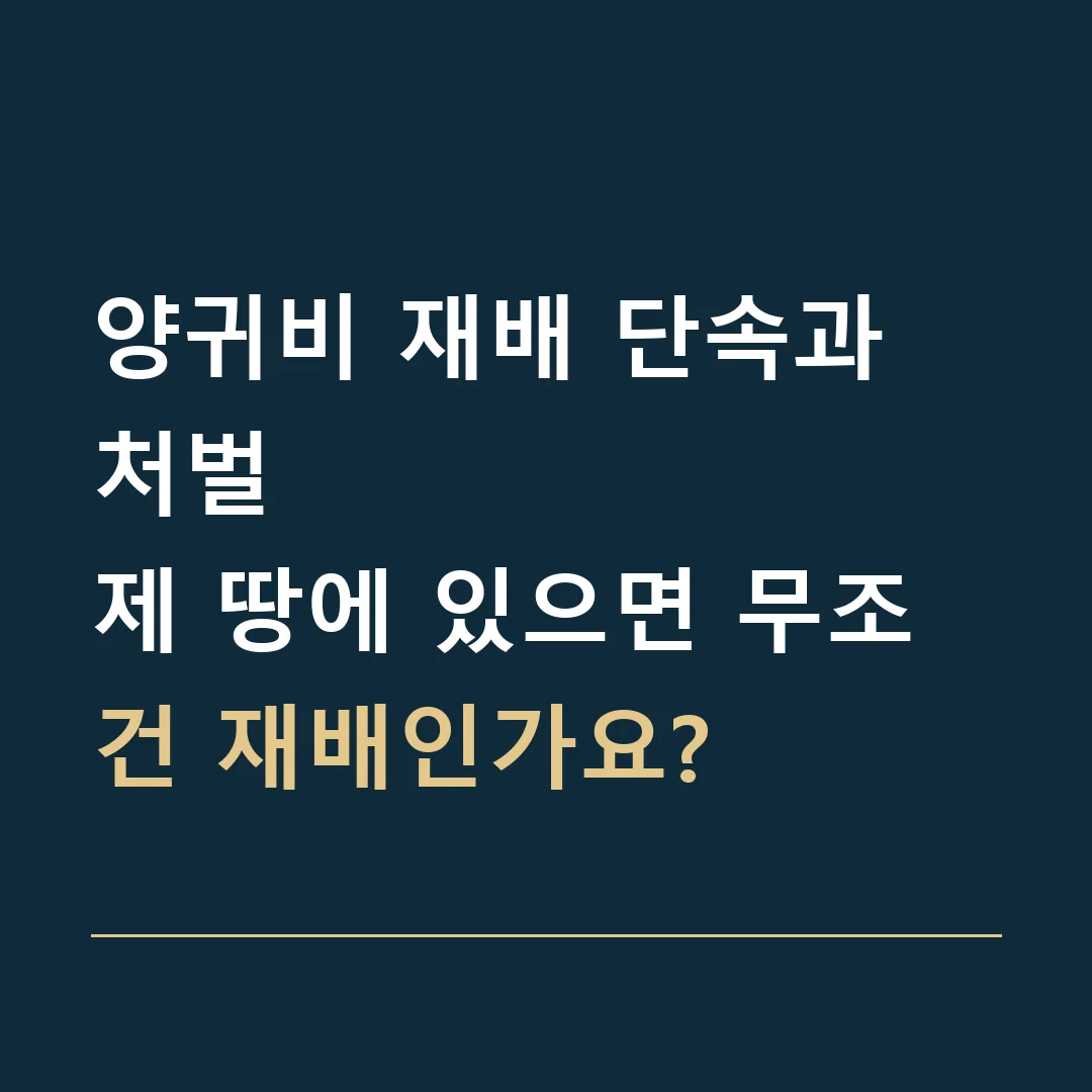 양귀비 재배 단속과 처벌 · 제 땅에 있으면 무조건 재배인가요?
