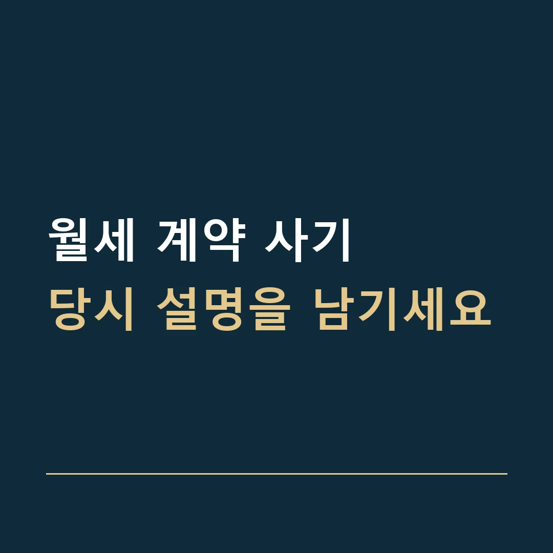 월세 계약 사기 · 당시 설명을 남기세요
