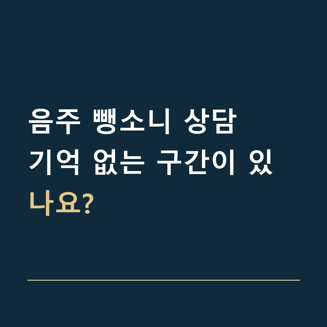 음주 뺑소니 상담 · 기억 없는 구간이 있나요?