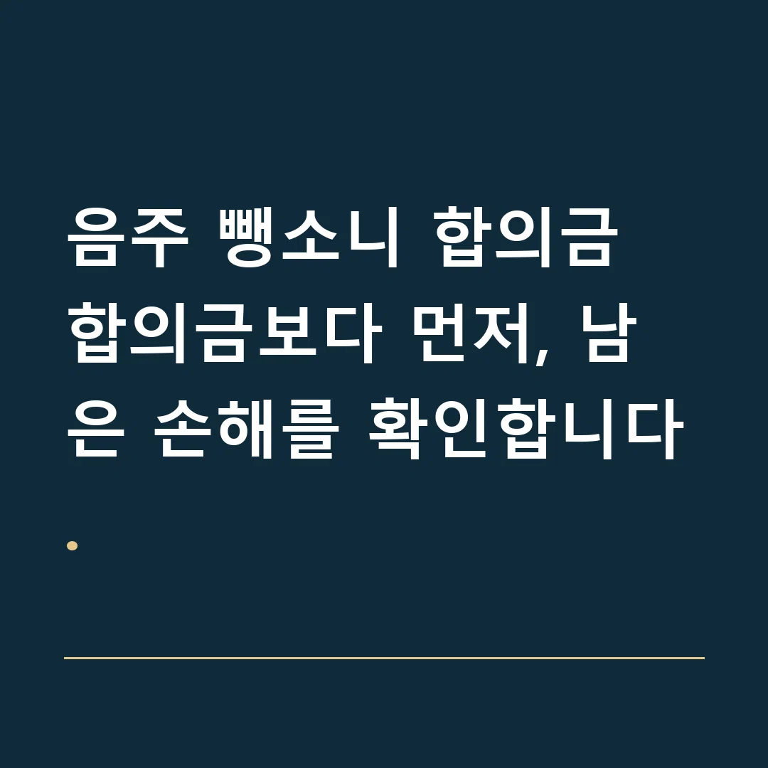 음주 뺑소니 합의금 · 합의금보다 먼저, 남은 손해를 확인합니다.