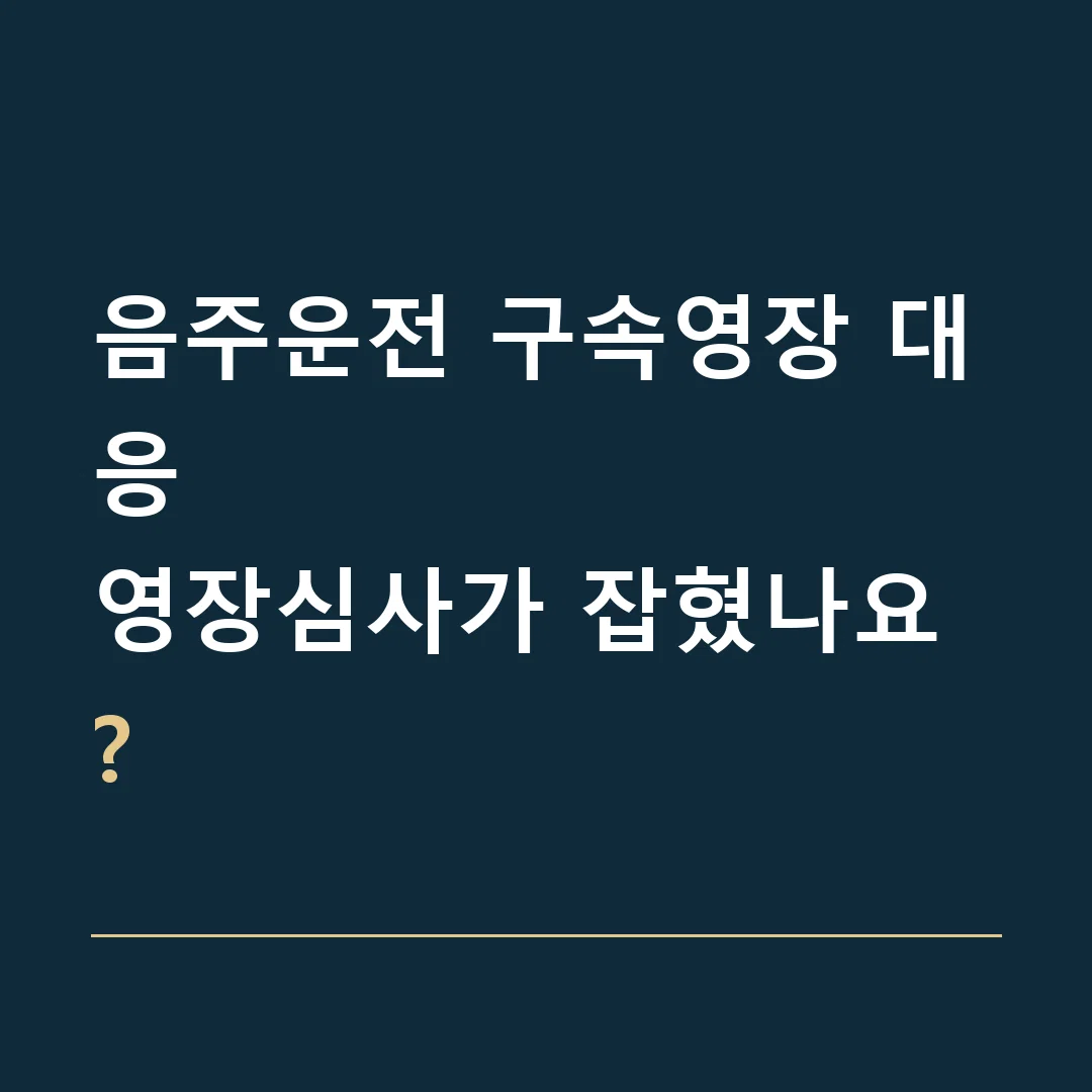 음주운전 구속영장 대응 · 영장심사가 잡혔나요?