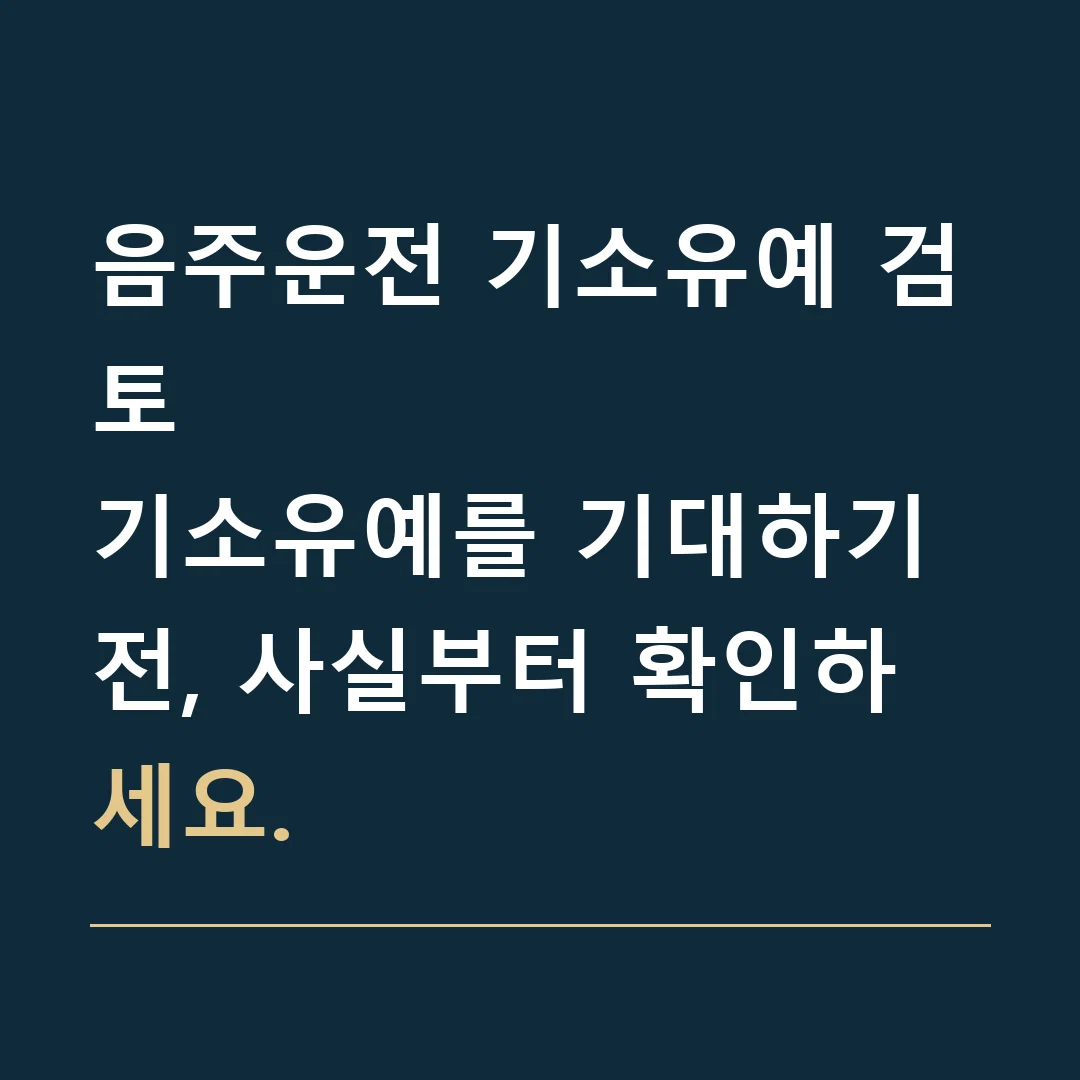 음주운전 기소유예 검토 · 기소유예를 기대하기 전, 사실부터 확인하세요.