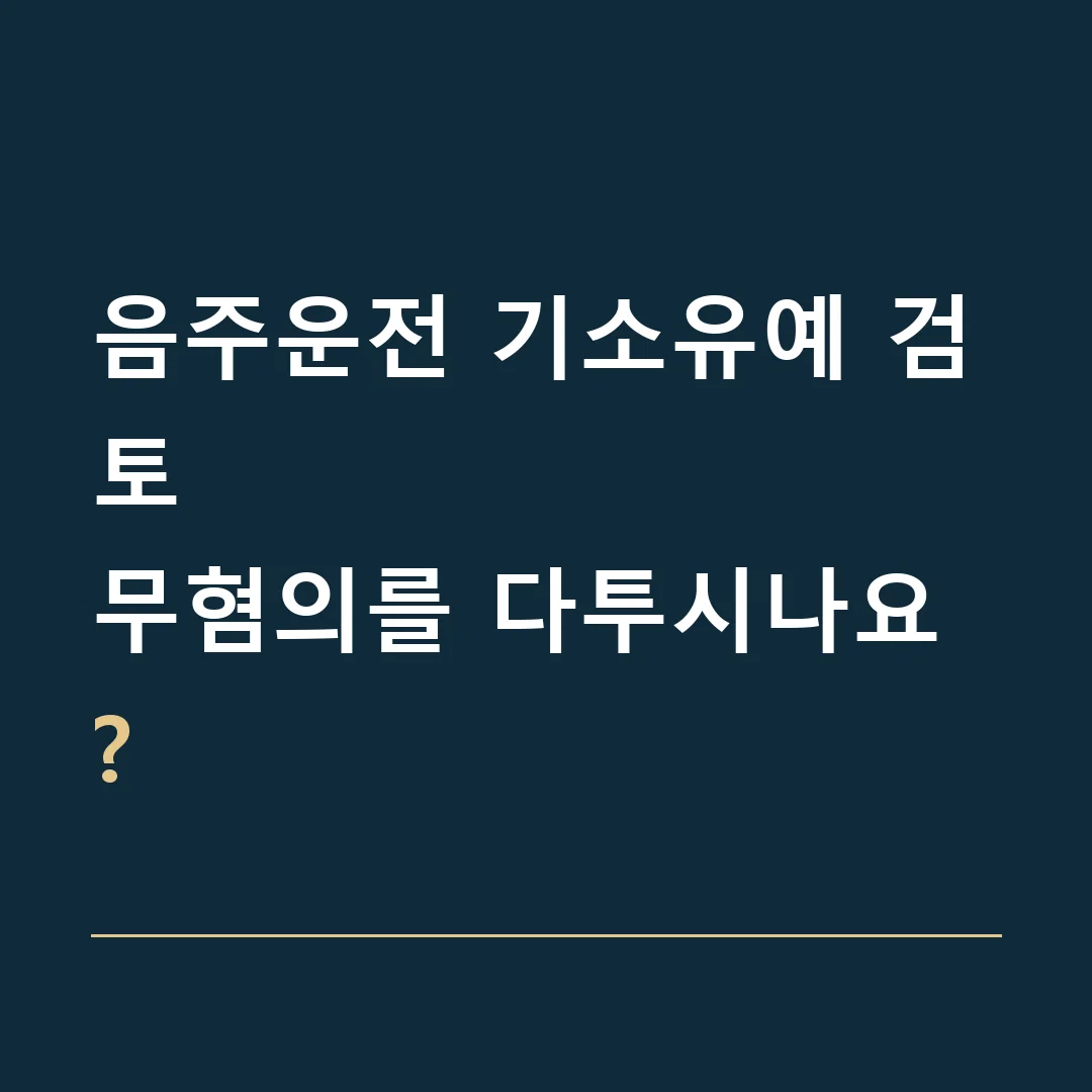 음주운전 기소유예 검토 · 무혐의를 다투시나요?