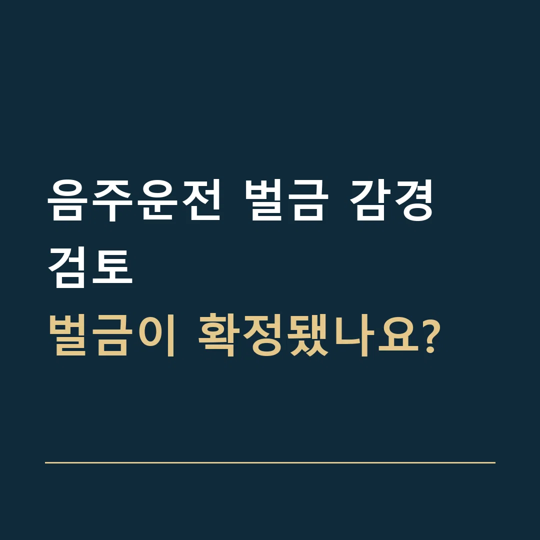 음주운전 벌금 감경 검토 · 벌금이 확정됐나요?