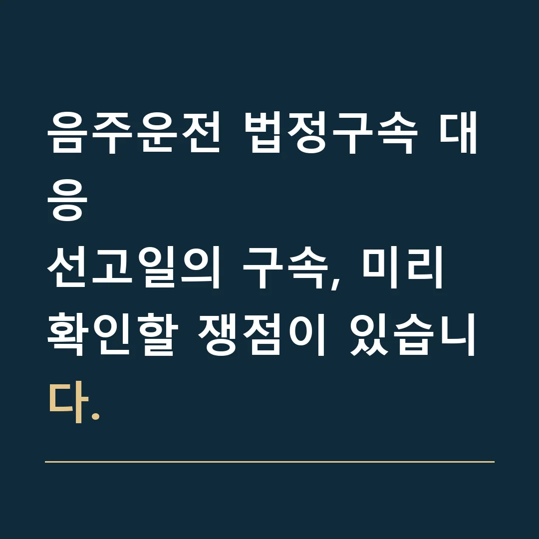 음주운전 법정구속 대응 · 선고일의 구속, 미리 확인할 쟁점이 있습니다.