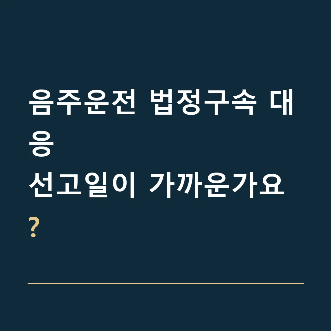 음주운전 법정구속 대응 · 선고일이 가까운가요?