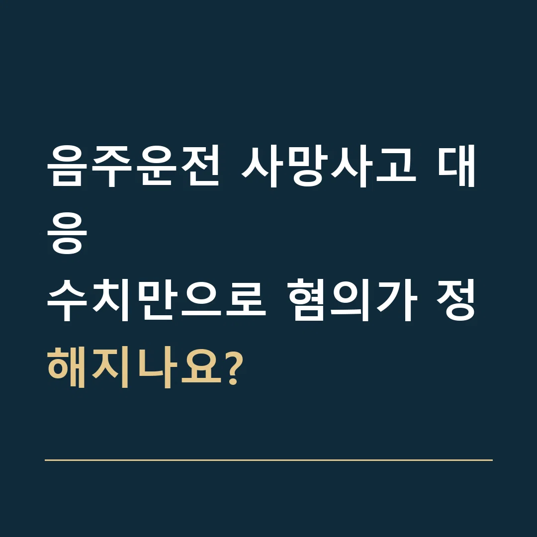 음주운전 사망사고 대응 · 수치만으로 혐의가 정해지나요?