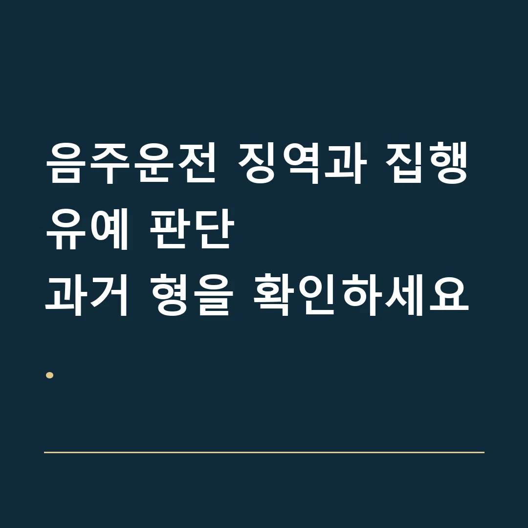 음주운전 징역과 집행유예 판단 · 과거 형을 확인하세요.