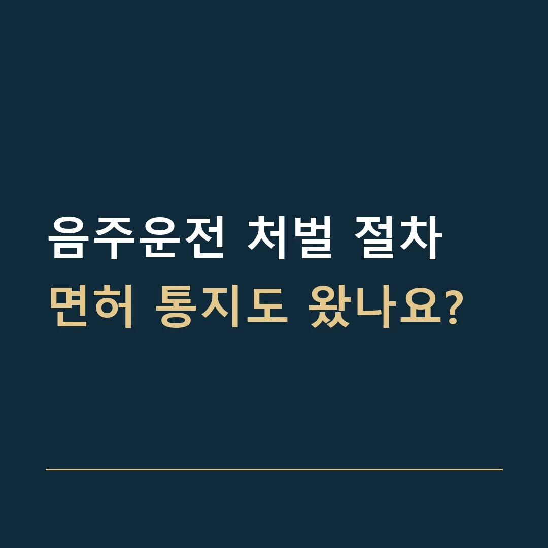 음주운전 처벌 절차 · 면허 통지도 왔나요?