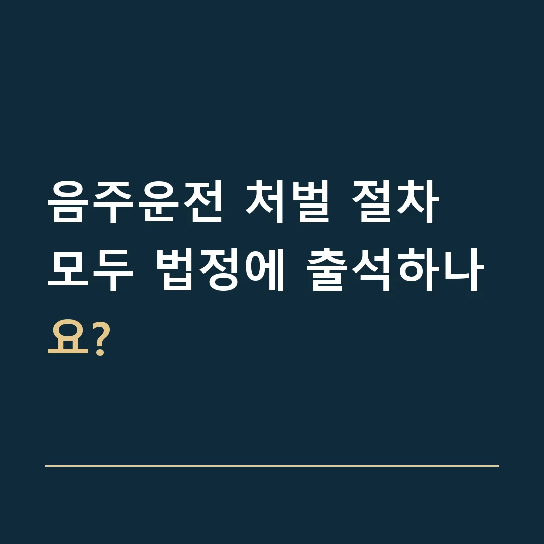 음주운전 처벌 절차 · 모두 법정에 출석하나요?