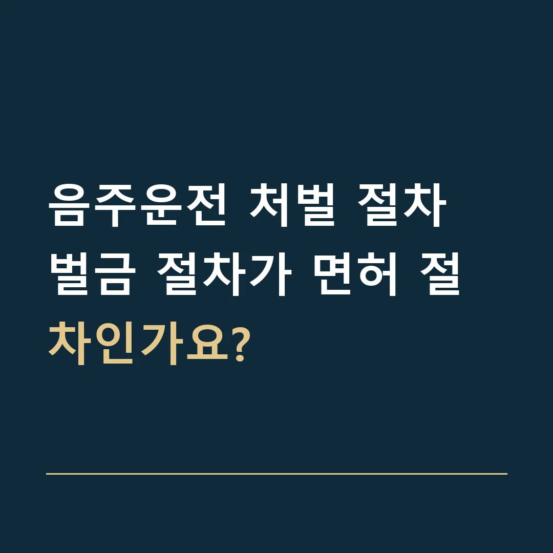 음주운전 처벌 절차 · 벌금 절차가 면허 절차인가요?