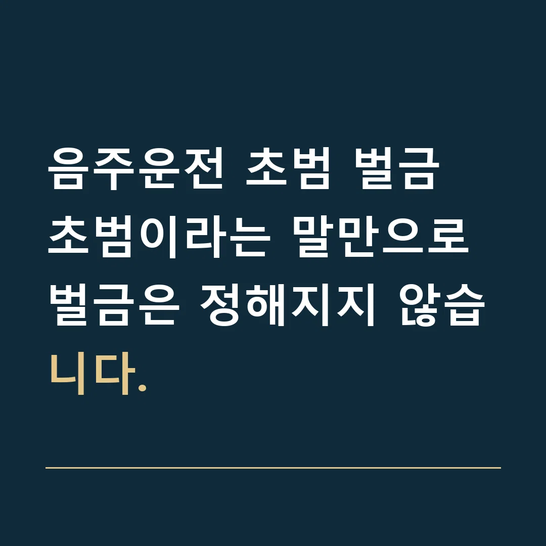 음주운전 초범 벌금 · 초범이라는 말만으로 벌금은 정해지지 않습니다.