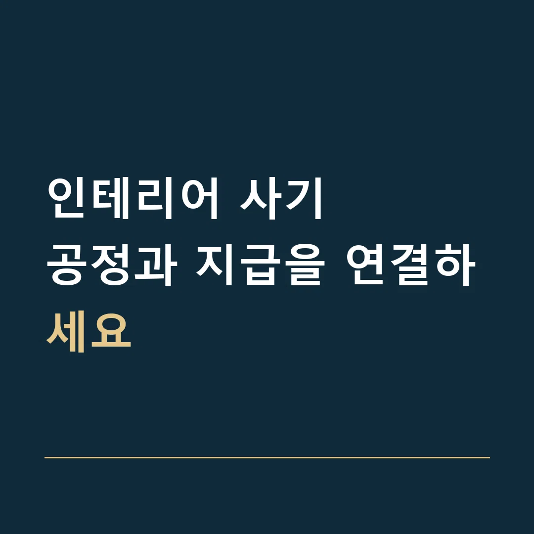 인테리어 사기 · 공정과 지급을 연결하세요
