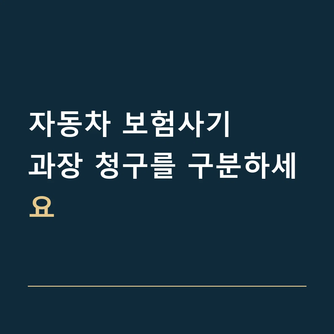 자동차 보험사기 · 과장 청구를 구분하세요