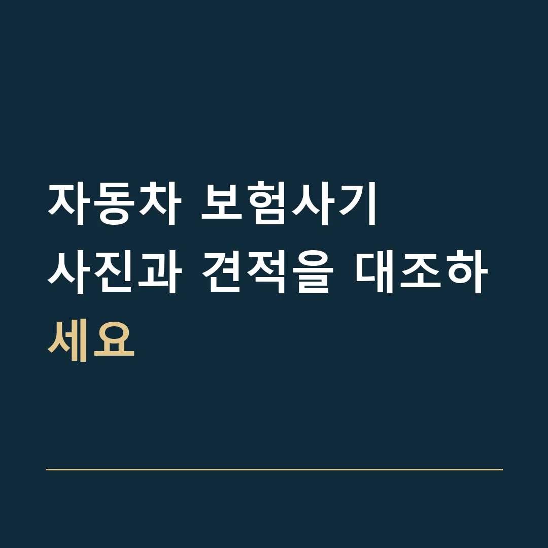 자동차 보험사기 · 사진과 견적을 대조하세요