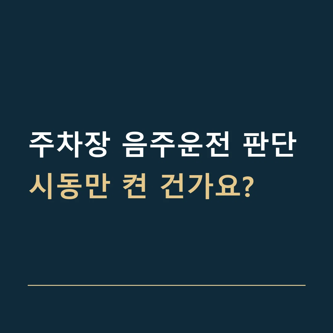 주차장 음주운전 판단 · 시동만 켠 건가요?