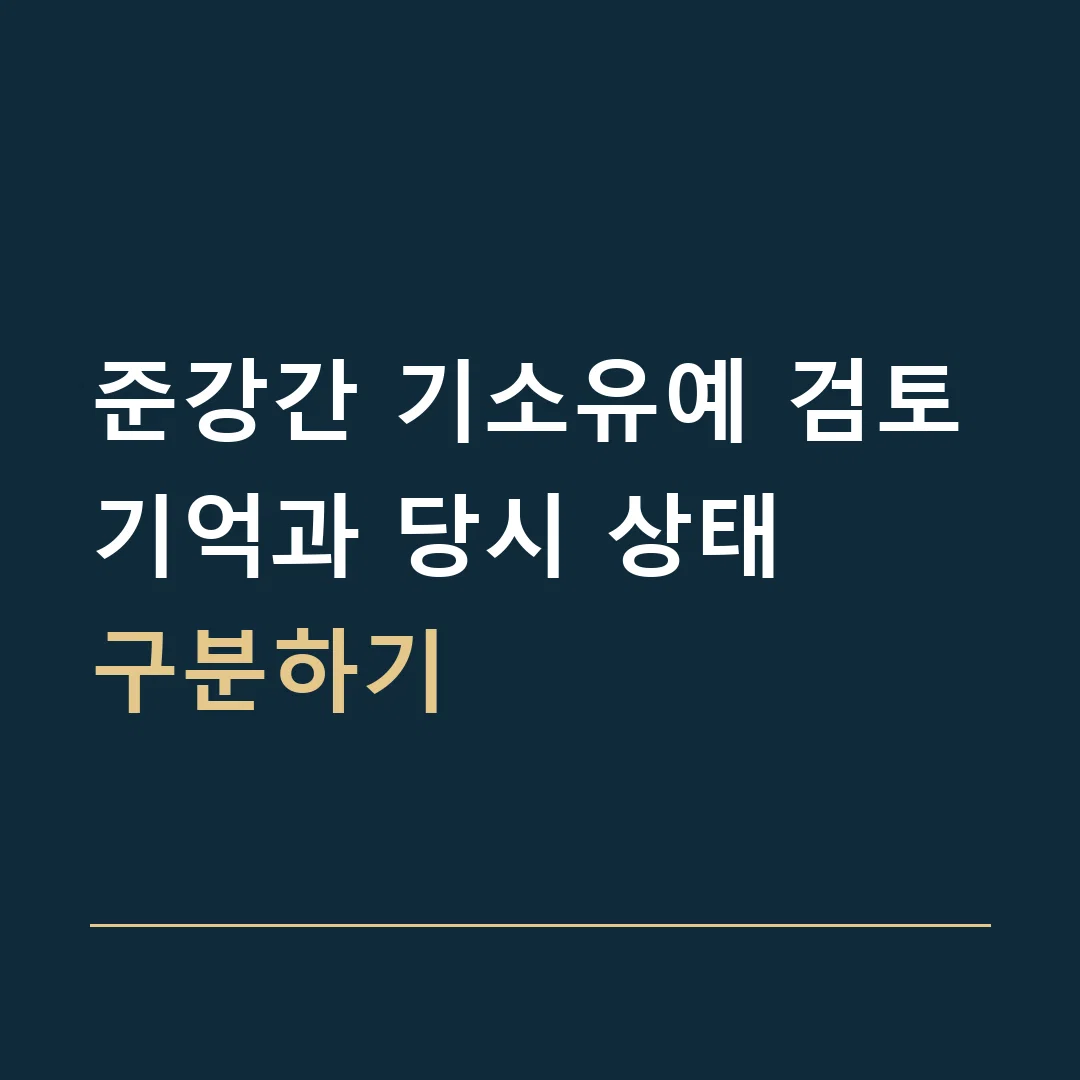 준강간 기소유예 검토 · 기억과 당시 상태
구분하기