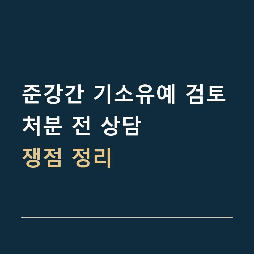 준강간 기소유예 검토 · 처분 전 상담
쟁점 정리