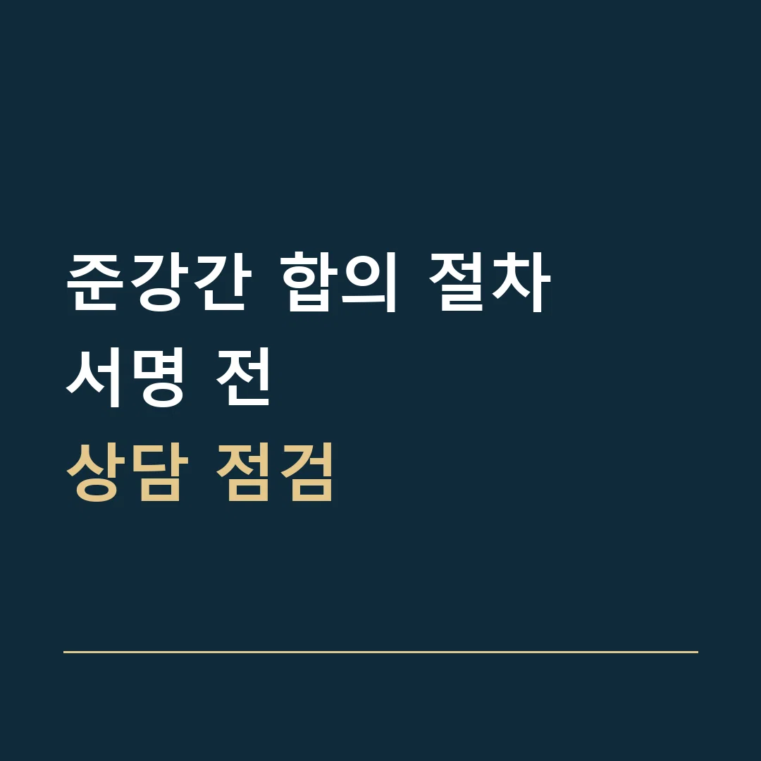 준강간 합의 절차 · 서명 전
상담 점검